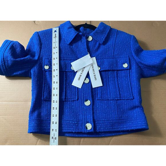 NWT VERONICA BEARD JACKET BLUE TWEED COQUETTE BUSINESS OFFICE WORK CAREER PREPPY - Picture 16 of 16
